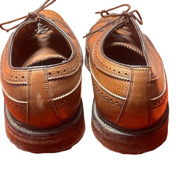 Florsheim 93602 Longwing V Cleat Oxfords Shoes Mens Size 9.5 Brown Grain Leather - Picture 4 of 12